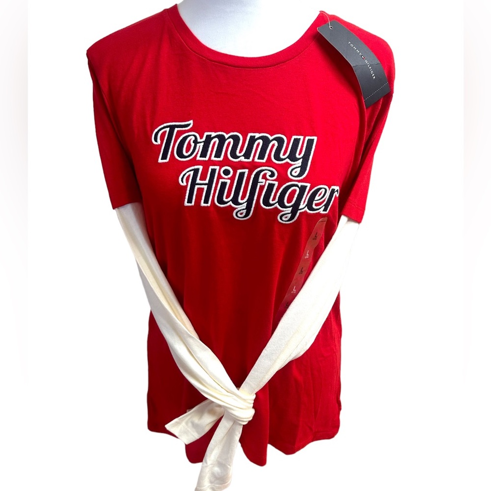 Tommy Hilfiger Long Sleeve Top Athletic Basketball Jersey Type Large NWT